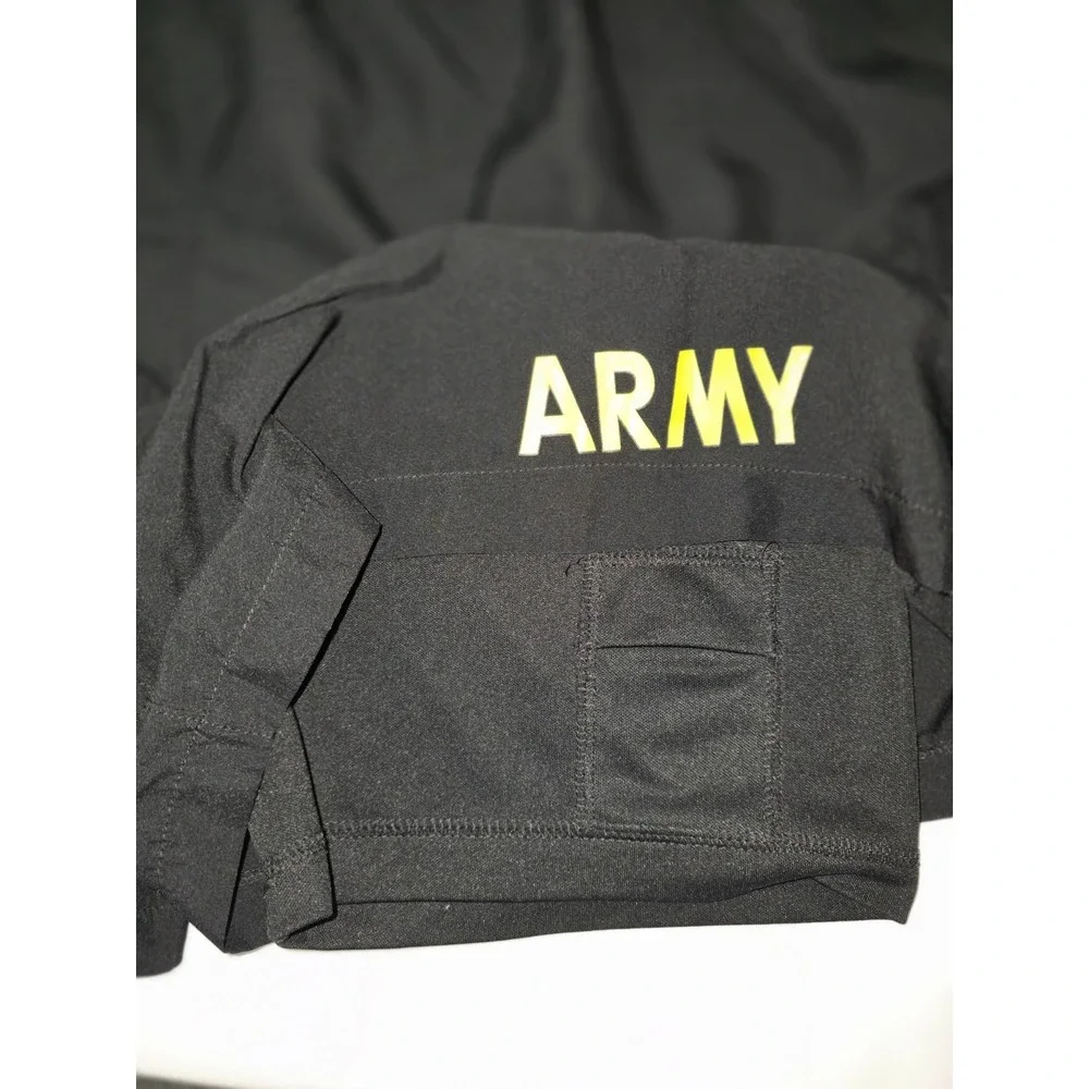 US Military Army Nylon Short Running PT Lined Athletic Shorts Size Large Black